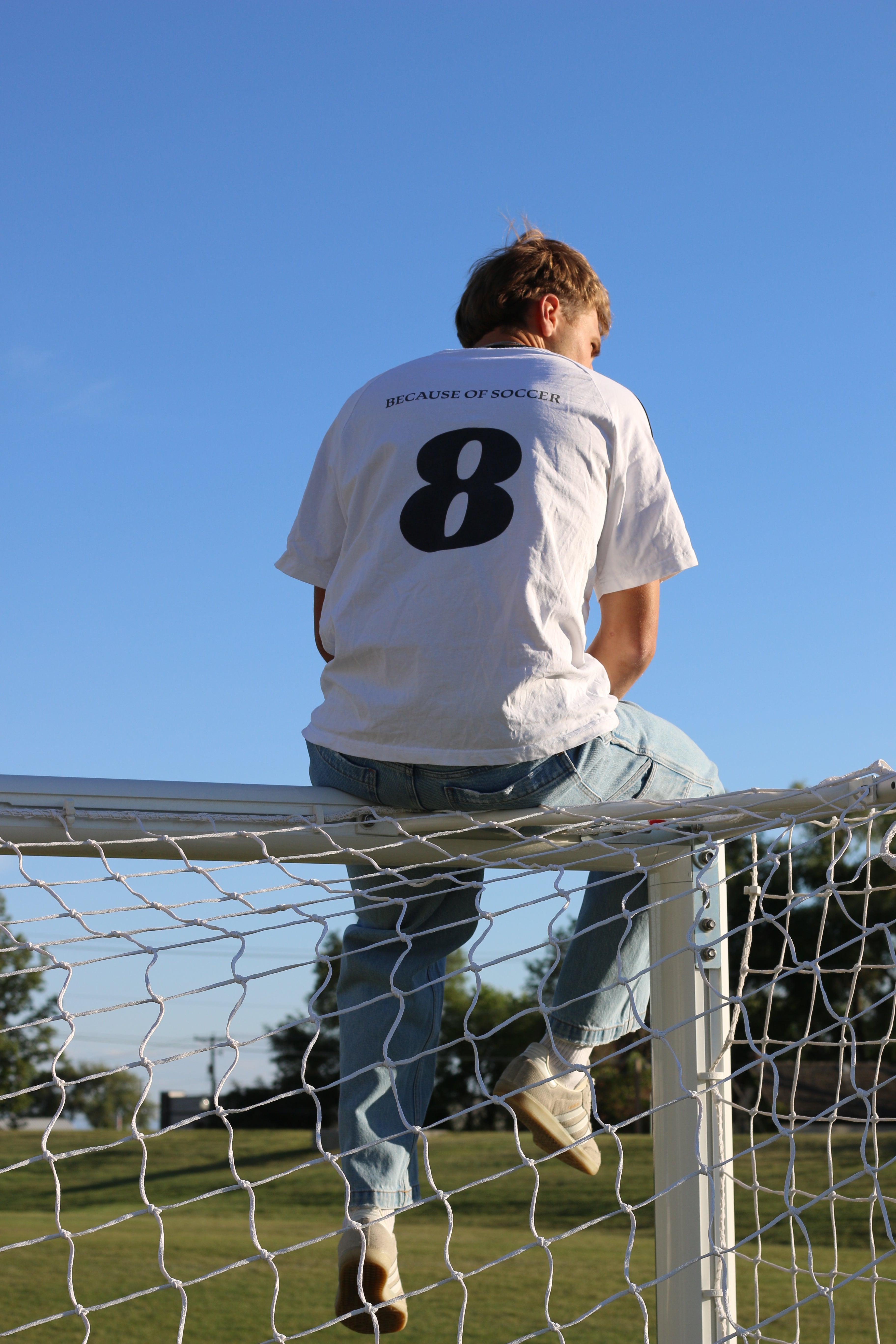 Because of Soccer Crewneck Jersey TShirt
