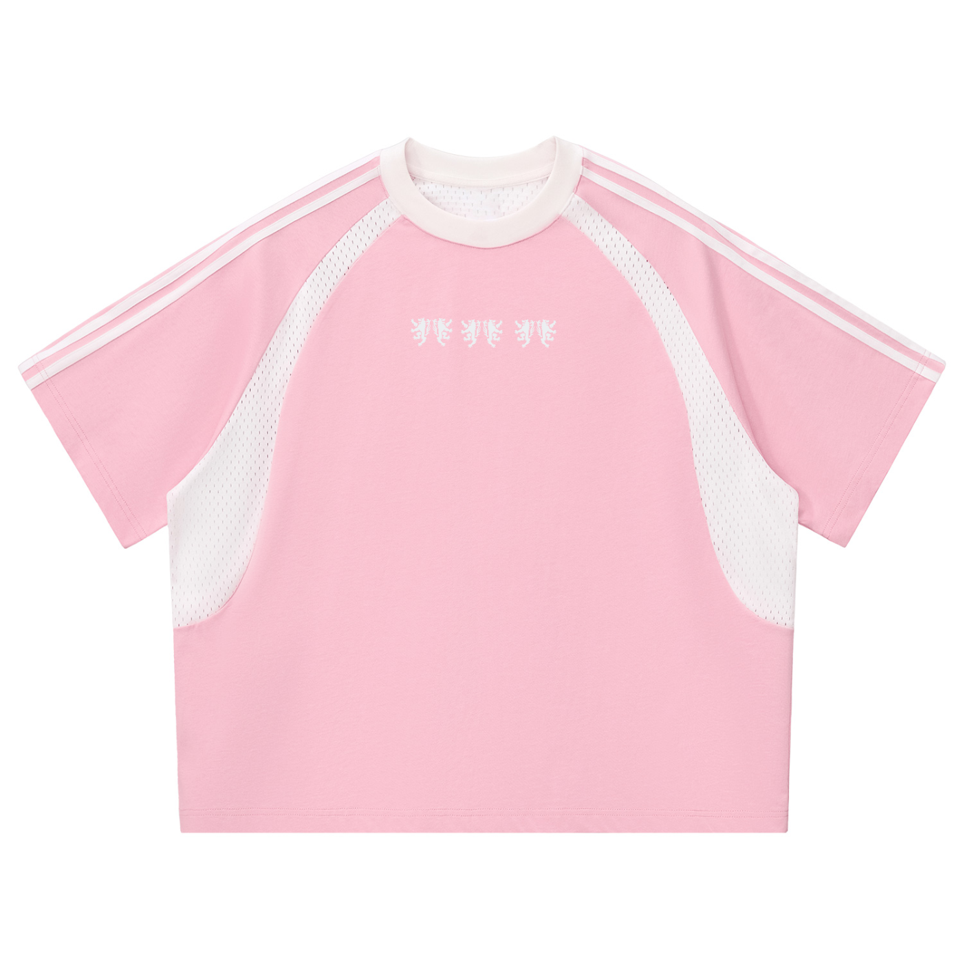 Twin Wolves Panel Mesh T-Shirt